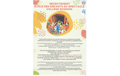 INSCRIPTION EN CHASE AU COLLEGE ROGNONI